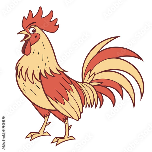Rooster vector icon logo on white background. rooster icon. Adobe Illustrator Artwork