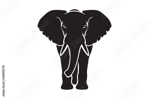 Elephant Silhouette Vector Design African Wildlife Clipart Art