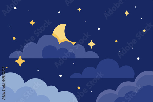 night sky with moon