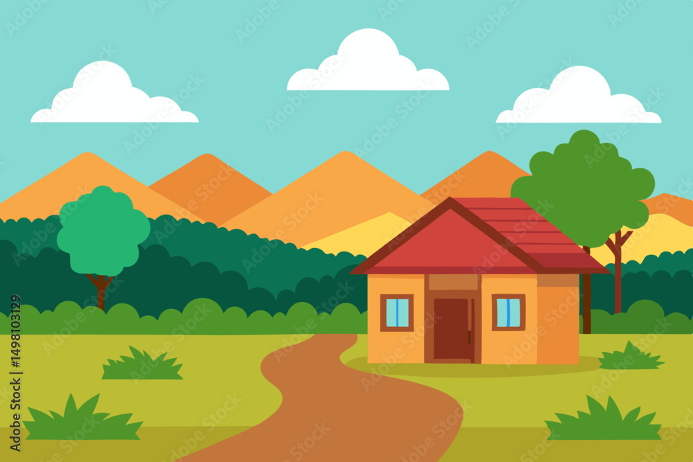 rural landscape with house rural landscape with house