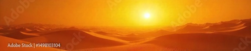 Intense desert heat radiating from sun-baked sand dunes under a scorching midday sun A vast, expansive landscape of shimmering heat haze , sun, brown