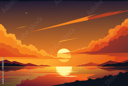 sunset in the mountains