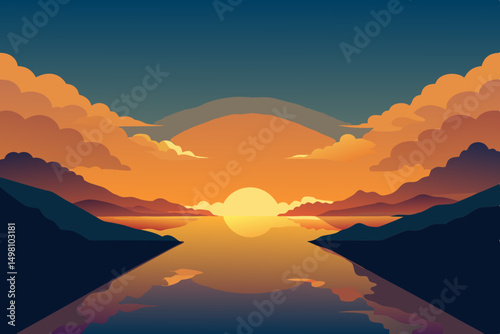sunset in the mountains
