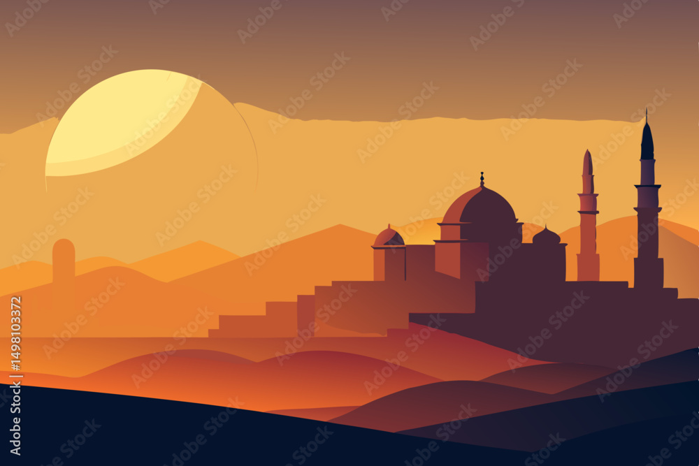 Obraz premium sunset over the city