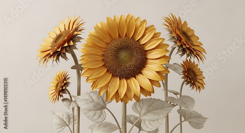 Bright Sunflowers with Vintage Filter - Summer Happiness Aesthetic
