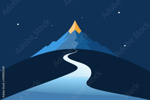 winter landscape with mountains and snow