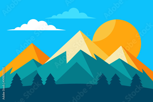 vector illustration of mountain landscape