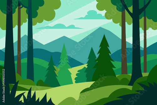 landscape with forest