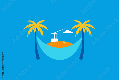 vector illustration of a tropical island