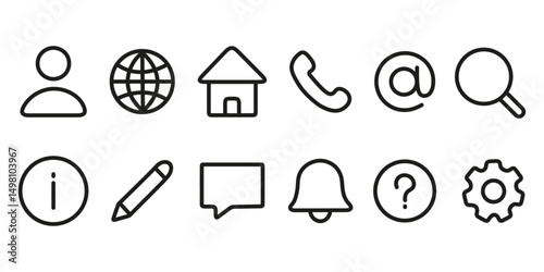 Set of contact us icons. Web icon set. Contact information icons for business cards