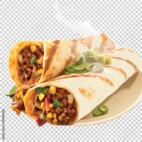 pancakes with chicken and vegetable vector