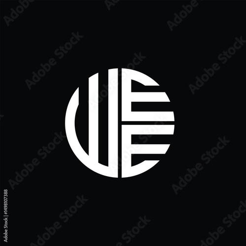 WEE logo WEE icon WEE monogram WEE letter minimalist Circle flat Unique modern abstract logo design.