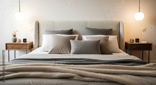 Minimalist Bedroom Interior with Neutral Tones
