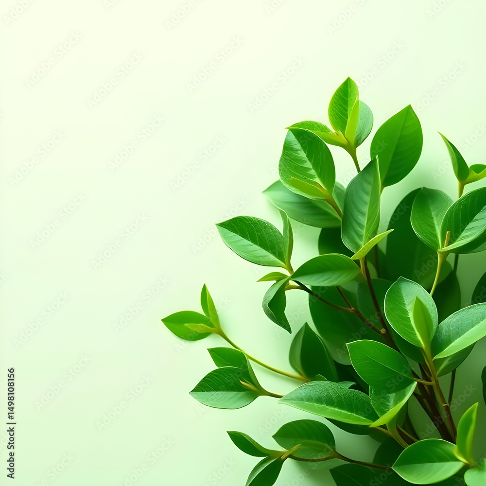 Fototapeta premium Lush Green Leaves: Nature's Refreshing Backdrop
