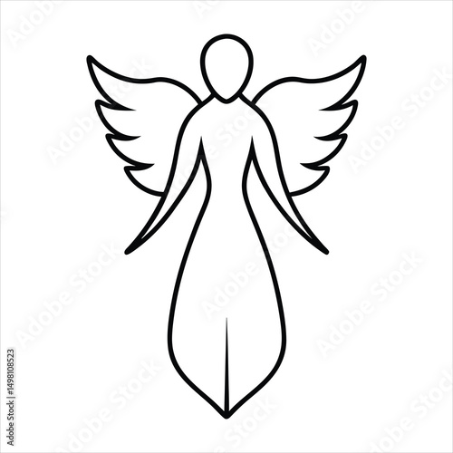 Angel with wings silhouette
