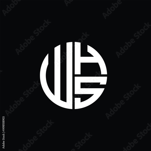 WHS logo WHS icon WHS monogram WHS letter minimalist Circle flat Unique modern abstract logo design.