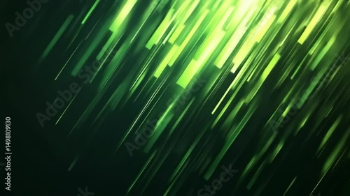Wallpaper Mural Dynamic green light streaks cascade in abstract motion animation Torontodigital.ca