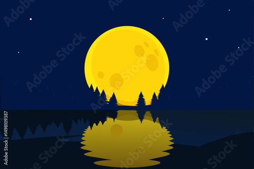 moon over the lake