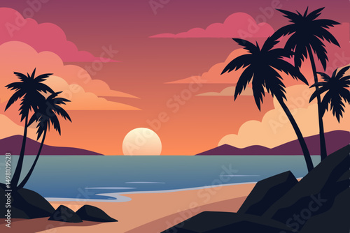 sunset on the beach