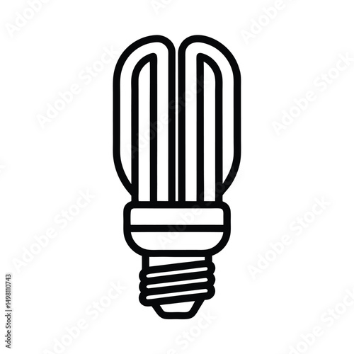 Compact Fluorescent Lamp Icon Editable Outline