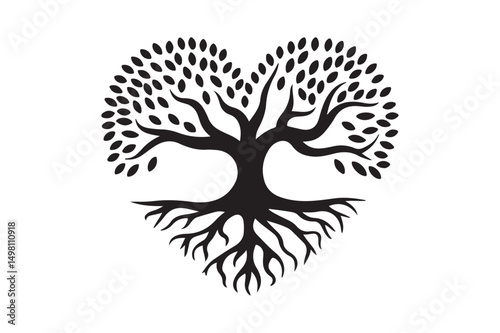 Heart Shaped Tree of Life SVG Love Roots Family Symbol Clipart for Cricut and Crafts