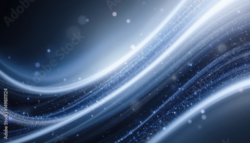 Abstract Background Cool Gray, Navy, and Periwinkle Gradient with Glowing Lines