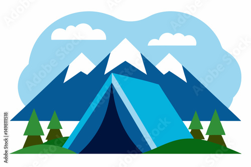 vector illustration of a mountain landscape