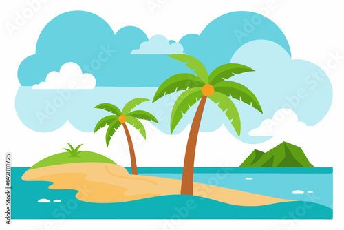 vector illustration of a tropical island
