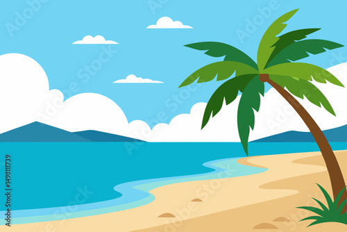 tropical island with palm trees