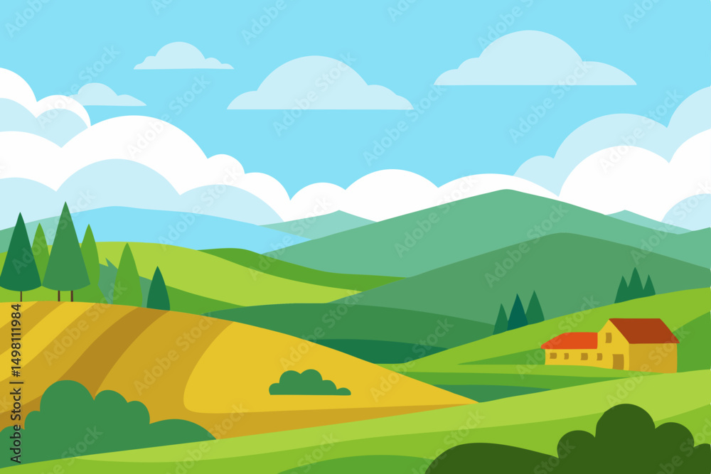 Obraz premium summer landscape with mountains