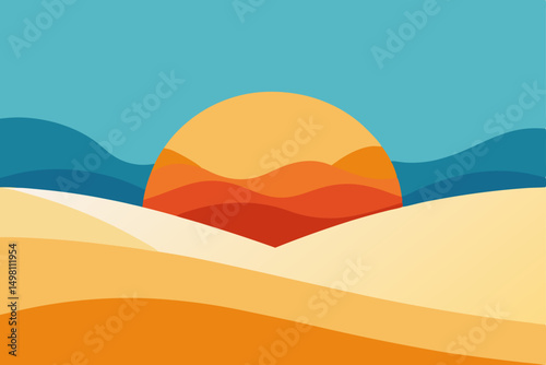 vector illustration of desert landscape