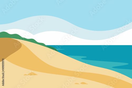 vector illustration of a beach