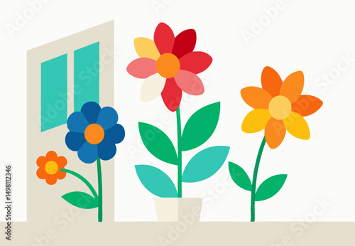 spring flowers on a wooden background