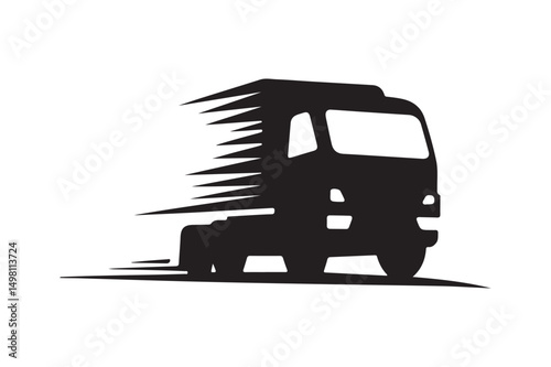 Fast Truck Silhouette Vector Speed Transport Delivery Illustration