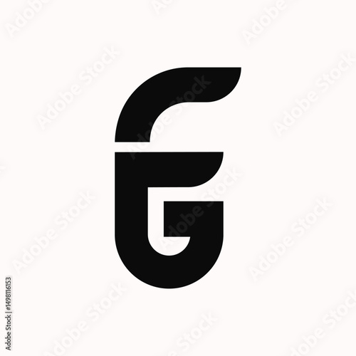 Modern Fg or Gf Monogram Logo Design