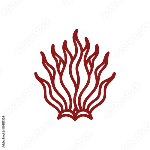 Stylized Red Seaweed Vector Illustration