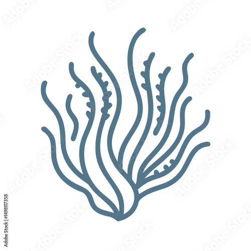 Minimalist Kelp Seaweed Vector Illustration