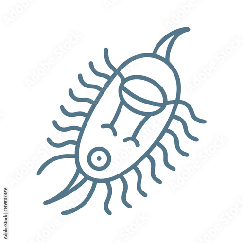 Minimalist Plankton Illustration, Aquatic Microorganism Icon