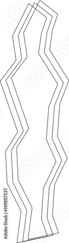 Polygonal figure built from extended straight strokes with angular transitions and overlapping linear segments.
