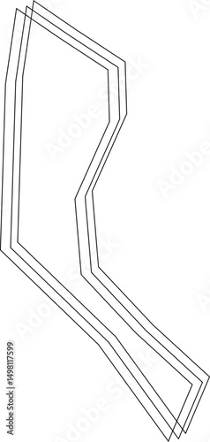 Sharp-edged polygon defined by multiple angled strokes generating an irregular fragmented shape.