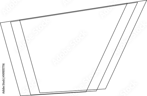 Square-centered form built with organic overlapping polygons and smooth line edges creates flowing geometry.