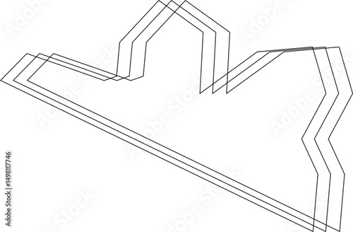 Irregular and solid-looking freeform polygons overlap with minimal contour creating complex shape boundaries.
