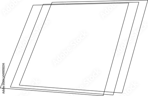 Irregular overlapping polygons centered around square-like contours forming a geometric configuration.