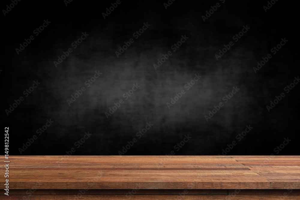 Old wood table with smoke in the dark background. Old wood table with smoke in the dark background.