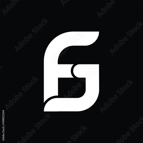 Letter FJ or JF Logo Design Unique Simple Flat Monogram Icon