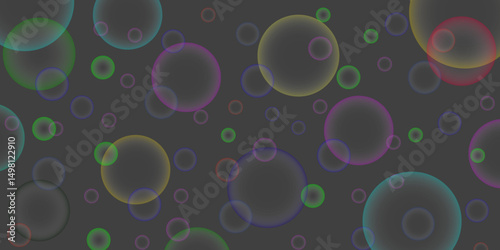 Modern abstract light red, blue and sky blue bubble background with circles. Colorful bubbles. Abstract, Colorful transparent red, blue and sky blue soap bubbles floating in the air. 