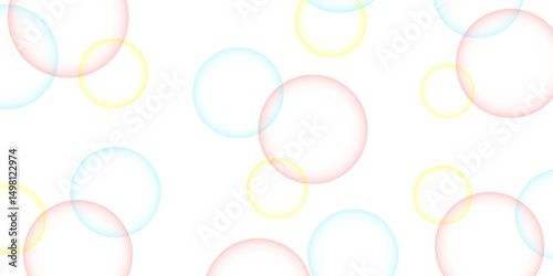 Modern abstract light red, blue and sky blue bubble background with circles. Colorful bubbles. Abstract, Colorful transparent red, blue and sky blue soap bubbles floating in the air. 