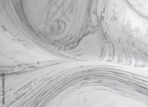 Swirling soft grey lines on a polished white marble surface  Minimalist, abstract design ,  texture,  shadow,  macro