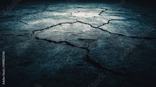 Cracked Earth: A Dark and Textured Landscape