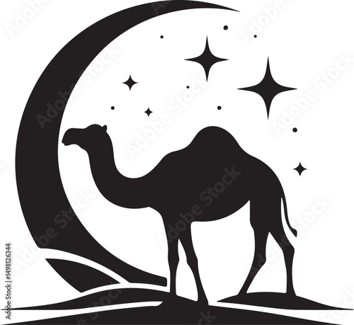 Camels Silhouette Vector Illustration